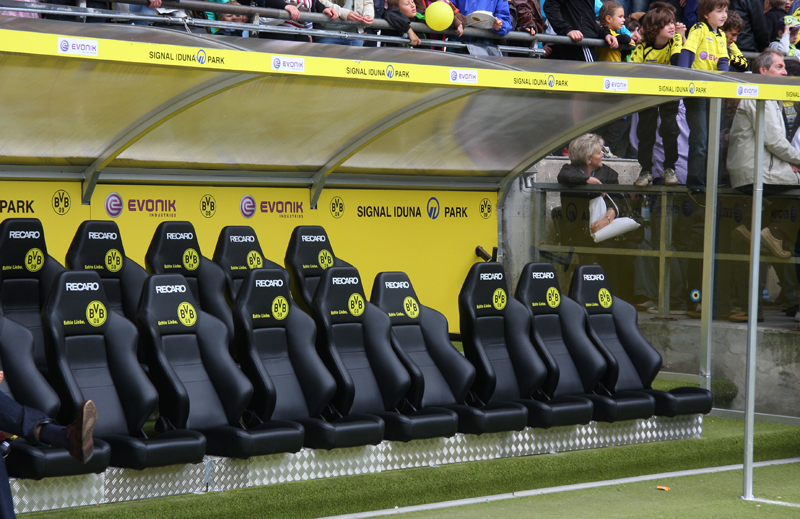 Die Auswechselbank von Borussia Dortmund

