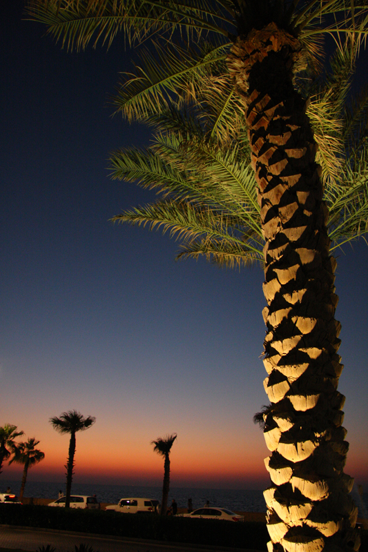 Sonnenuntergang - Blick vom Hotel Atlantis Richtung arabischer Golf
