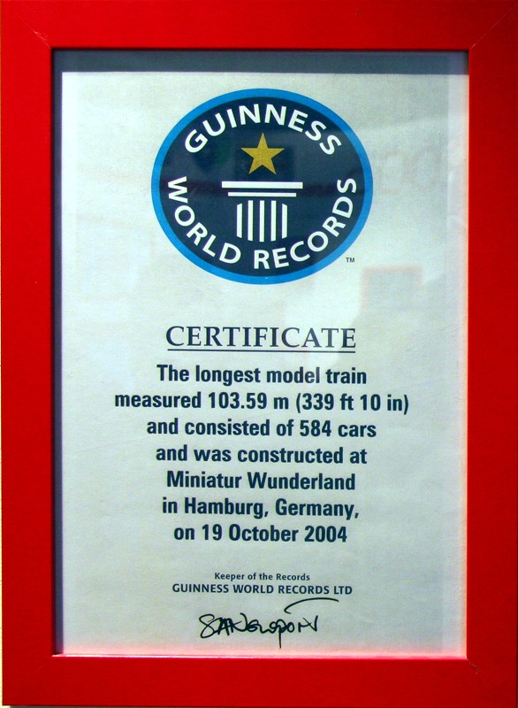 Eine von 2 Guiness-Weltrekord-Urkunden
